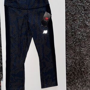 New Balance Black and Gold Patterned Leggings